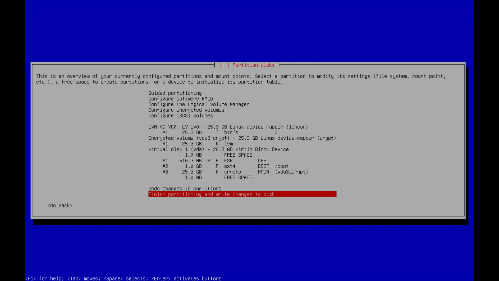 final partition table example